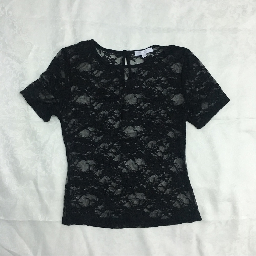 American Eagle floral mesh t-shirt